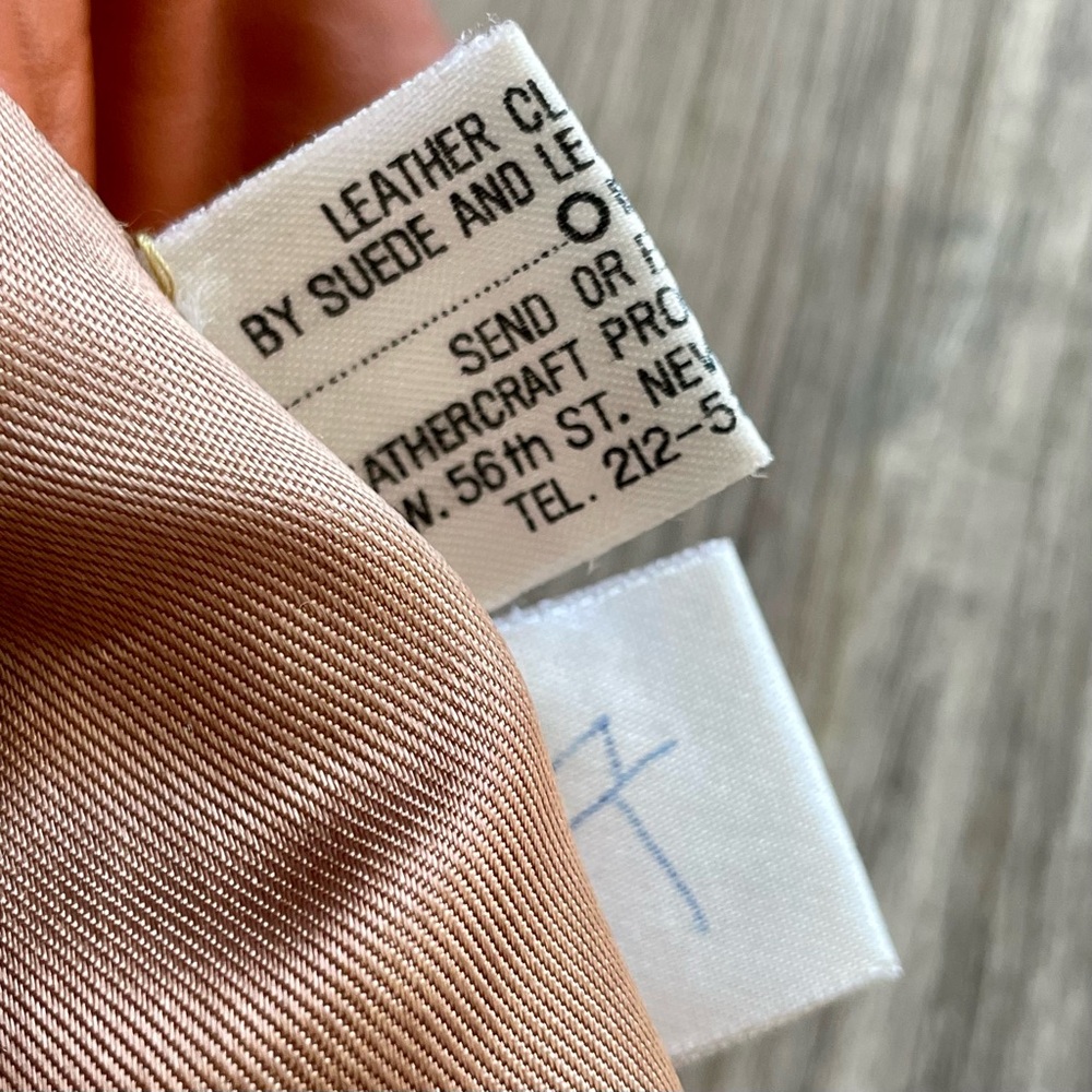 Vintage 1970s Split End Rust Orange 100% Leather Long Belted Trench Coat - Picture 15 of 17